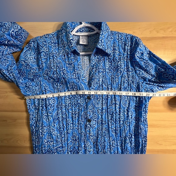 Blair - Floral paisley Blouse / Color White & Blue / Size M / - Picture 5 of 5